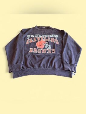 Vintage Cleveland Browns 1989 AFC Champions Logo 7 Sweatshirt Women’s L